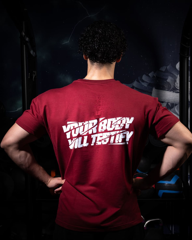 T-shirt Performance "Your body will testify" Bordeaux